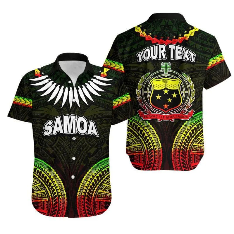 Custom Personalised Samoa Ula Nifo Tribal Hawaiian Shirt Reggage Style Lt6_0