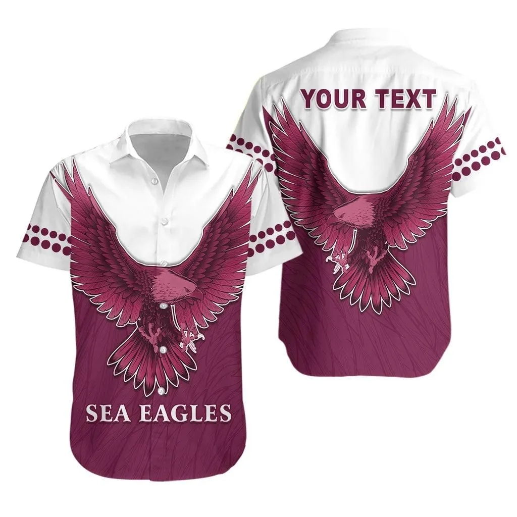 (Custom Personalised) Sea Eagles 2021 Hawaiian Shirt Manly Warringah Feather Lt13_1