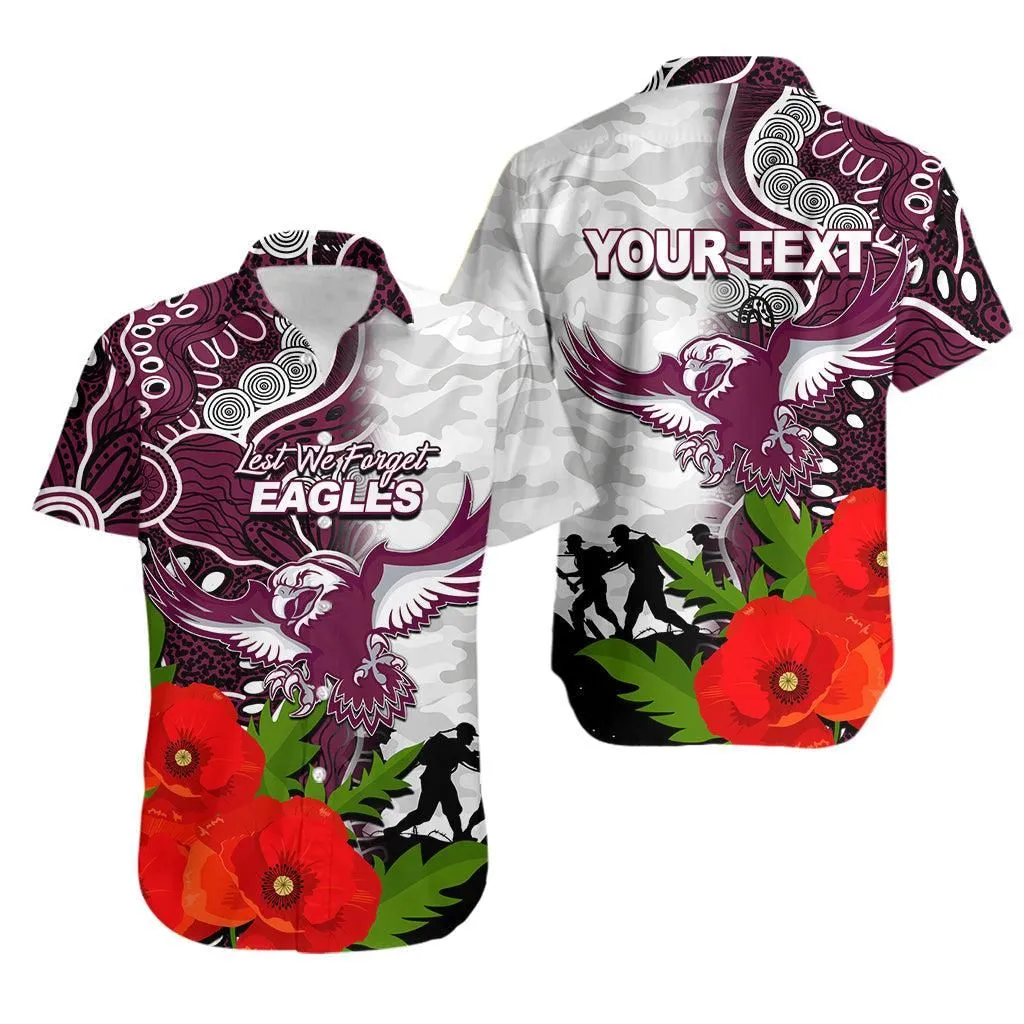 (Custom Personalised) Sea Eagles Anzac Day Aboriginal Mix Army Patterns Hawaiian Shirt Lt6_1