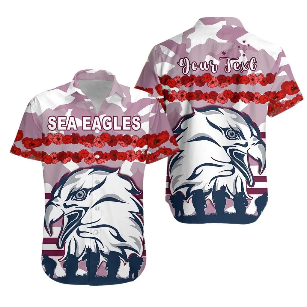 (Custom Personalised) Sea Eagles Anzac Day Hawaiian Shirt Proud Soldiers Lest We Forget Ver01 Lt13_0