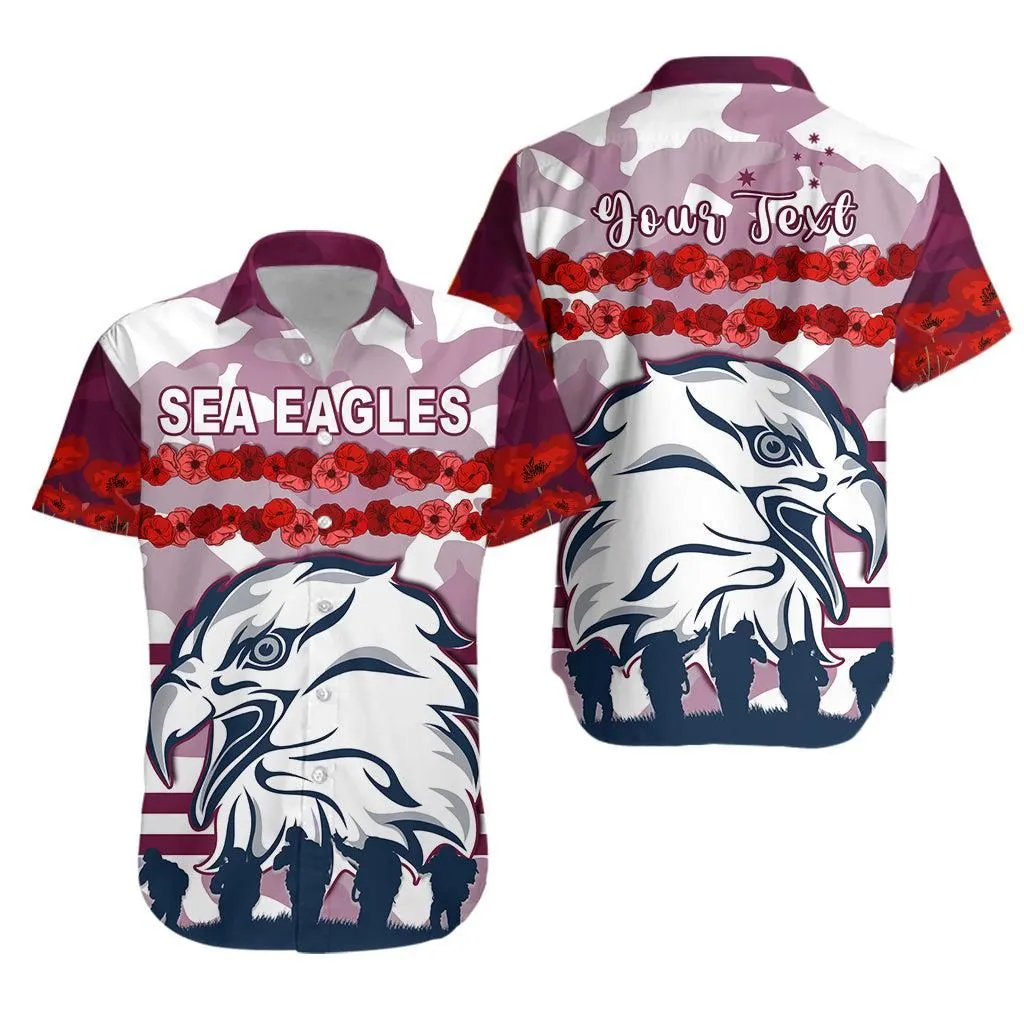 (Custom Personalised) Sea Eagles Anzac Day Hawaiian Shirt Proud Soldiers Lest We Forget Ver02 Lt13_0
