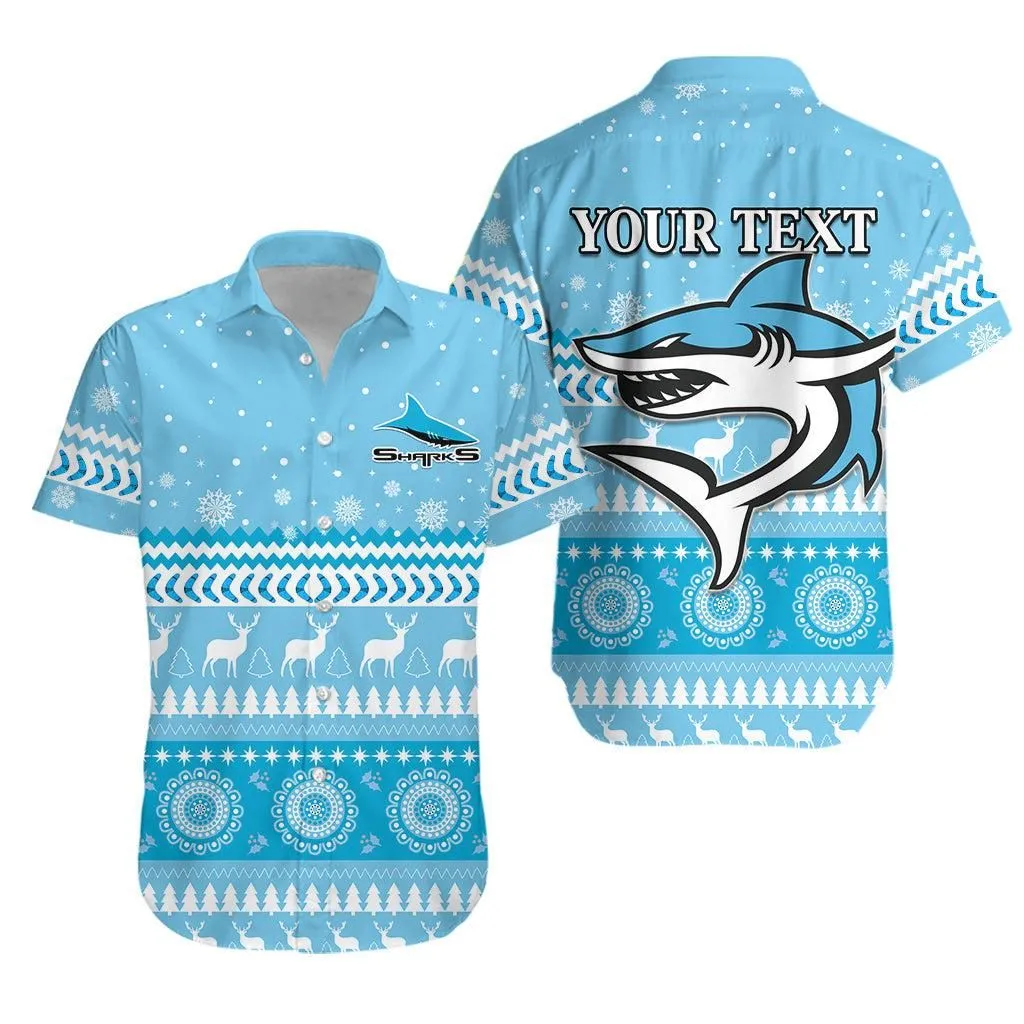 (Custom Personalised) Sharks Hawaiian Shirt Christmas Cronulla Sutherland Lt13_0