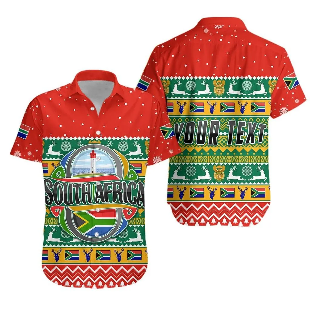 (Custom Personalised) South Africa Christmas Hawaiian Shirt African Springbok Lt13_0