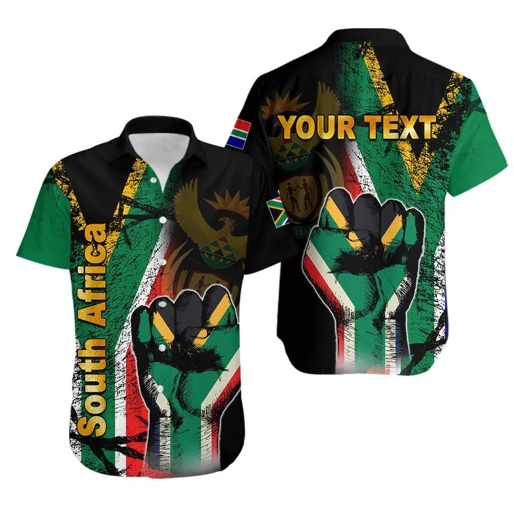 (Custom Personalised) South Africa Hawaiian Shirt Flag Grunge Style Lt6_1