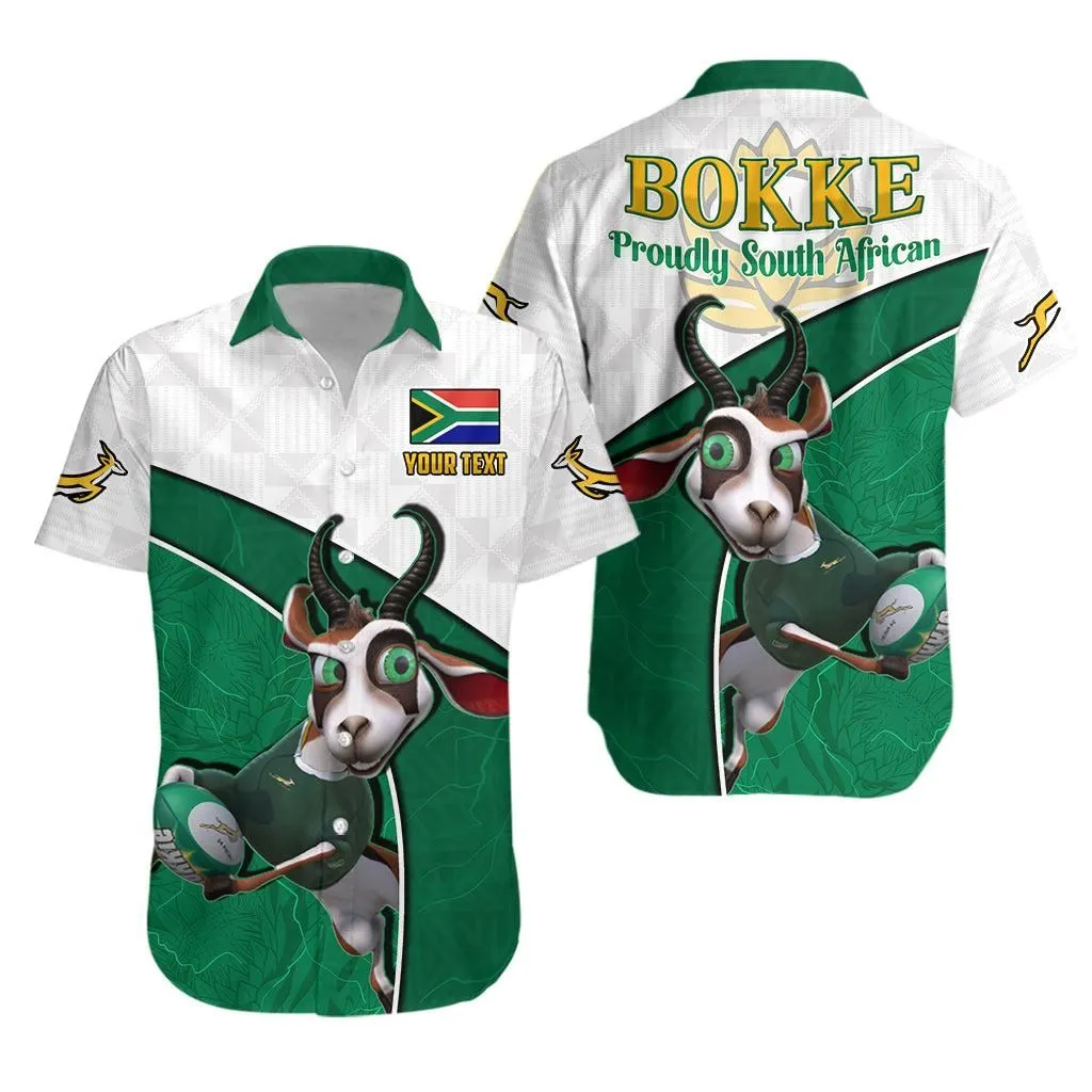 (Custom Personalised) South Africa Rugby Hawaiian Shirt Proudly Springboks Cartoon Bokke African Pattern Lt13_0