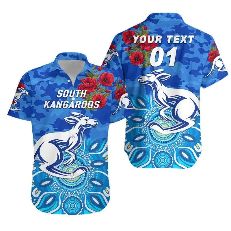 (Custom Personalised) South Alice Football Club Kangaroos Anzac Hawaiian Shirt Indigenous Vibes Lt8_1