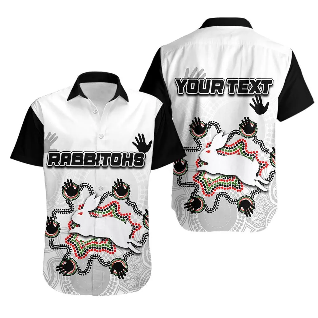 (Custom Personalised) South Sydney Rabbitohs Hawaiian Shirt Aboriginal Hand Lt6_1