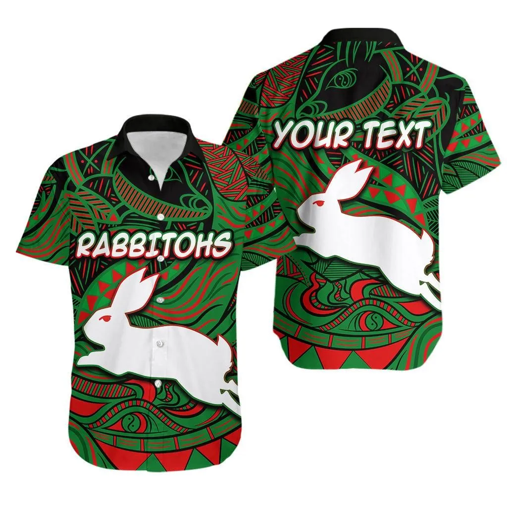 (Custom Personalised) South Sydney Rabbitohs Hawaiian Shirt Tribal Style Lt6_1