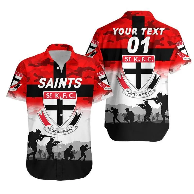 (Custom Personalised) St Kilda Saints Anzac Hawaiian Shirt Simple Style Lt8_1