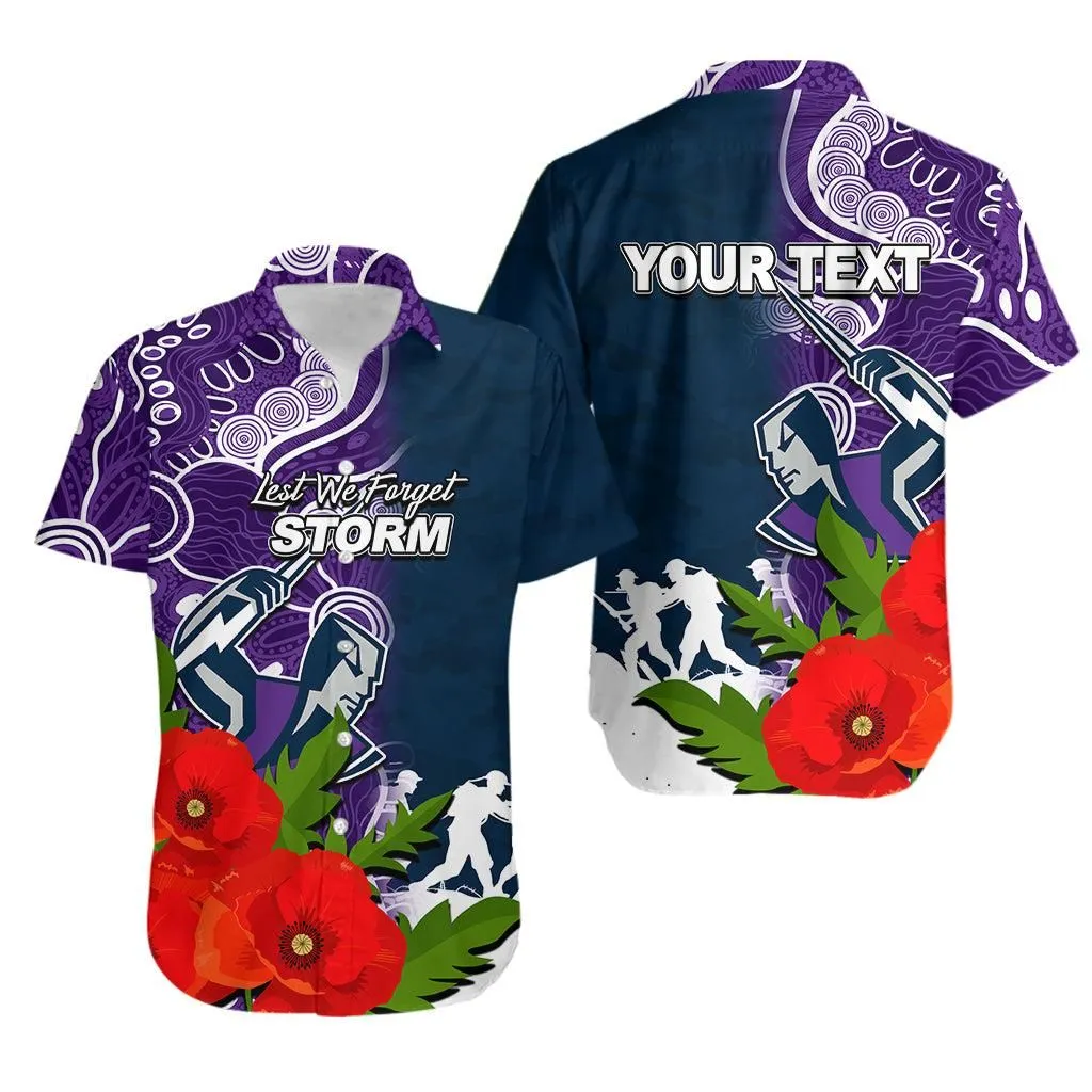 (Custom Personalised) Storm Anzac Day Aboriginal Mix Army Patterns Hawaiian Shirt Lt6_1