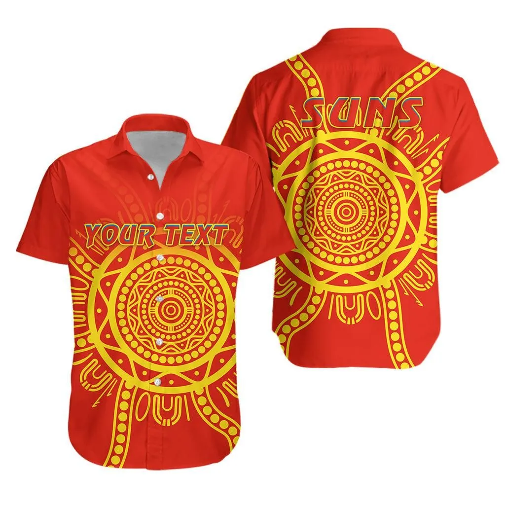 (Custom Personalised) Suns Football Hawaiian Shirt Simple Gold Coast Lt13_1