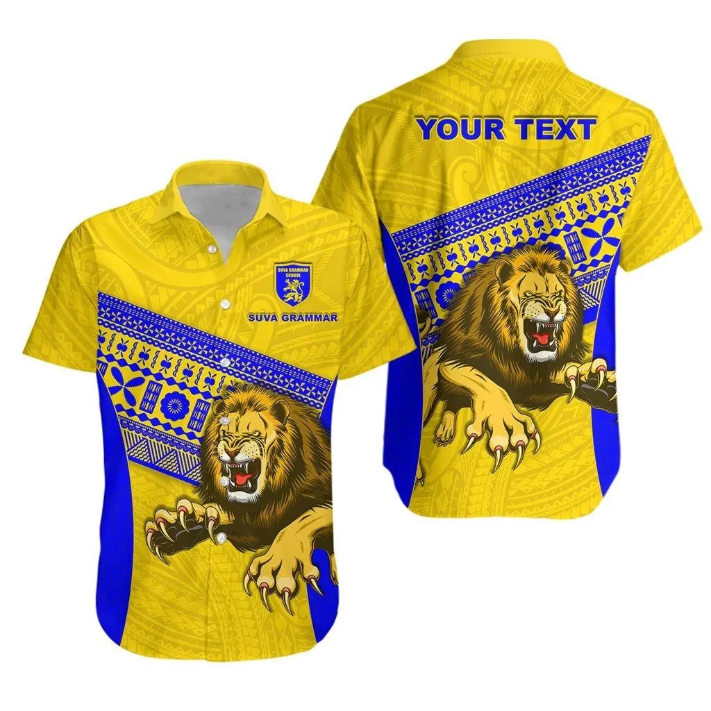 (Custom Personalised) Suva Grammar Fashion Hawaiian Shirt Fiji School Version Lion Gold Lt13_1