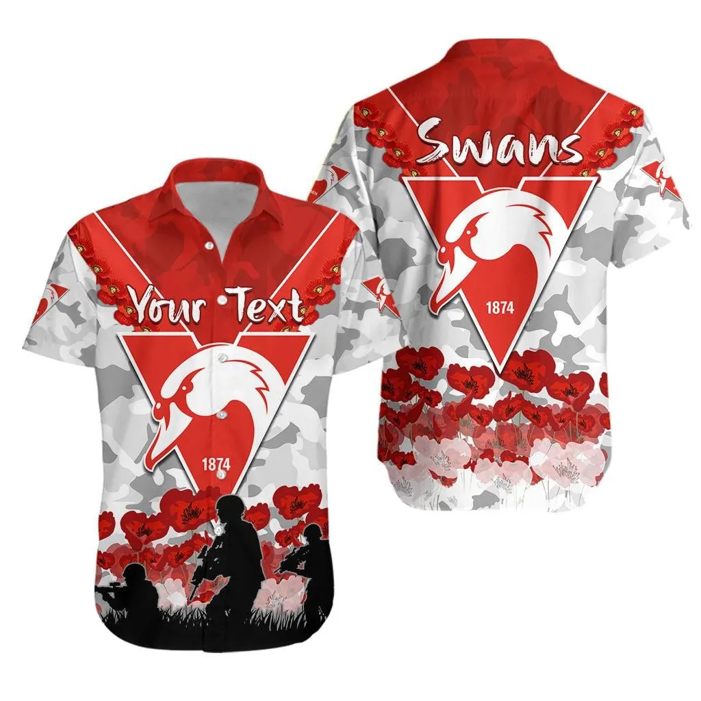 (Custom Personalised) Swans Anzac 2022 Hawaiian Shirt Bloods Sydney Poppy Flowers Lt13_0