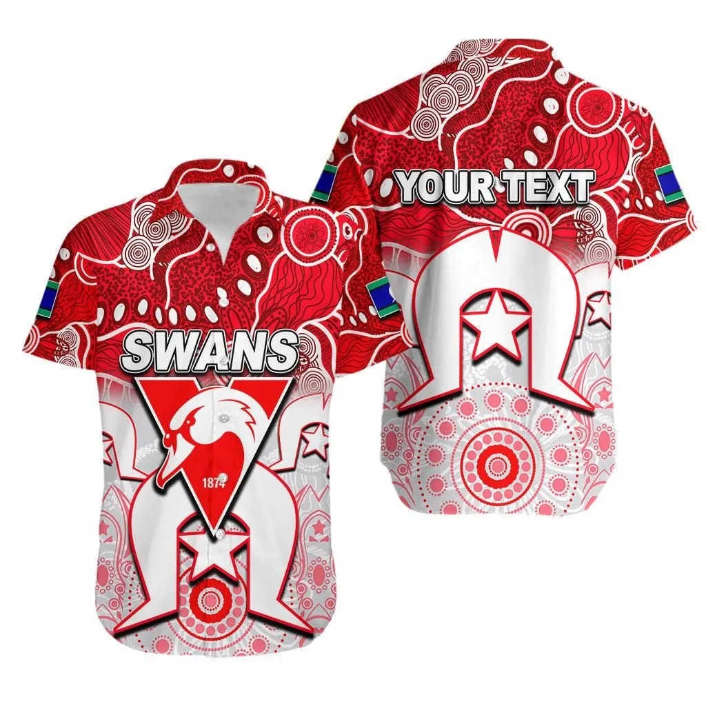 (Custom Personalised) Swans Australian Football Atorres Strait Islanders Mix Aboriginal Hawaiian Shirt Lt6_1