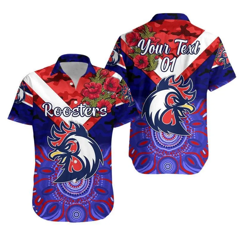 (Custom Personalised) Sydney Roosters Anzac 2022 Hawaiian Shirt Indigenous Vibes   Blue Lt8_1