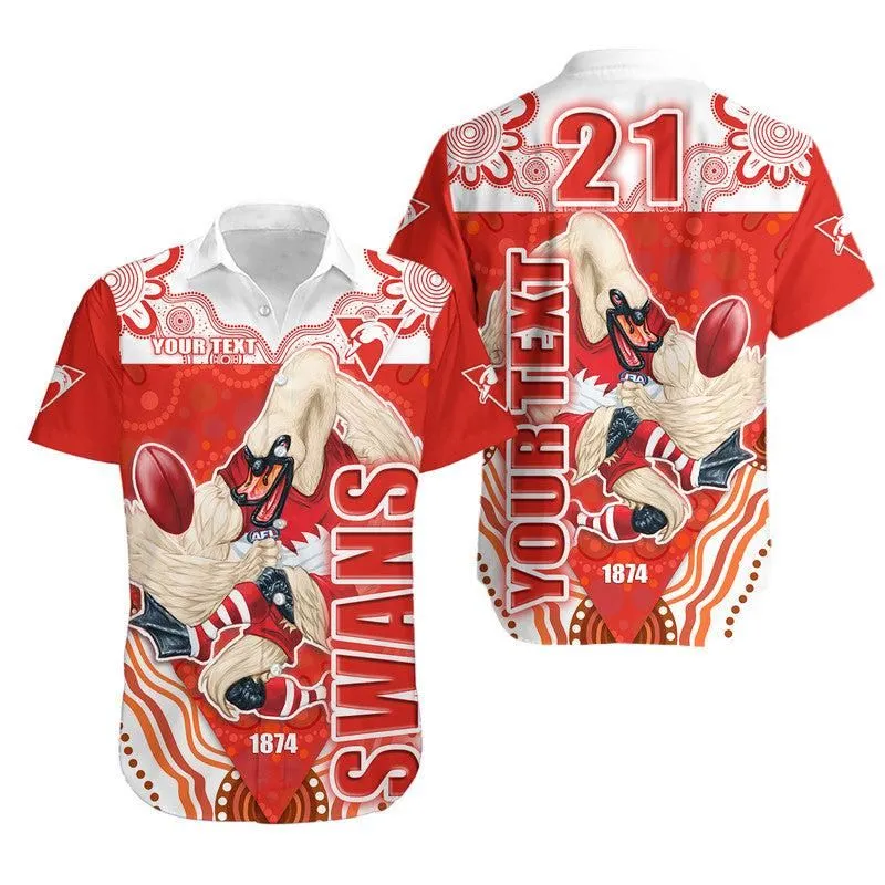 (Custom Personalised) Sydney Swans Aboriginal Style Hawaiian Shirt  Lt9_0