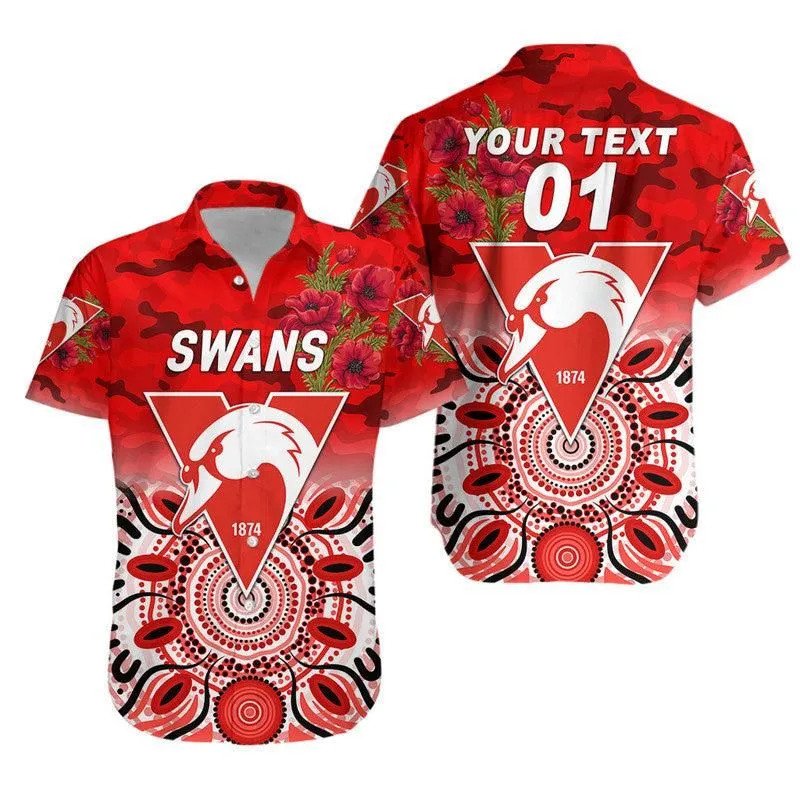 (Custom Personalised) Sydney Swans Anzac Hawaiian Shirt Indigenous Vibes Lt8_1