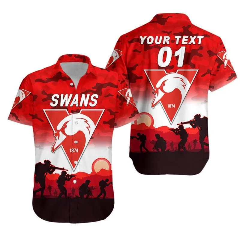 (Custom Personalised) Sydney Swans Anzac Hawaiian Shirt Simple Style Lt8_1