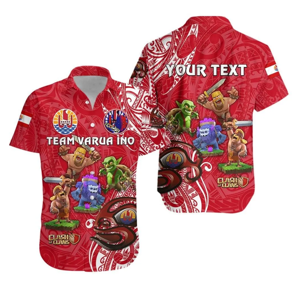 (Custom Personalised) Tahiti Eimeo Teahamai   Pc Hawaiian Shirt Team Varua Ino   Red Lt8_1