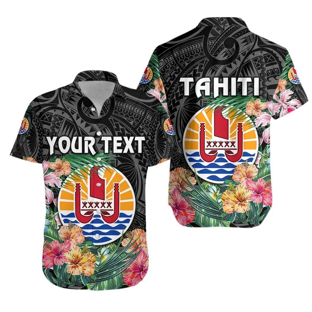 (Custom Personalised) Tahiti Hawaiian Shirt French Polynesia Simple Vibes   Black Lt8_1