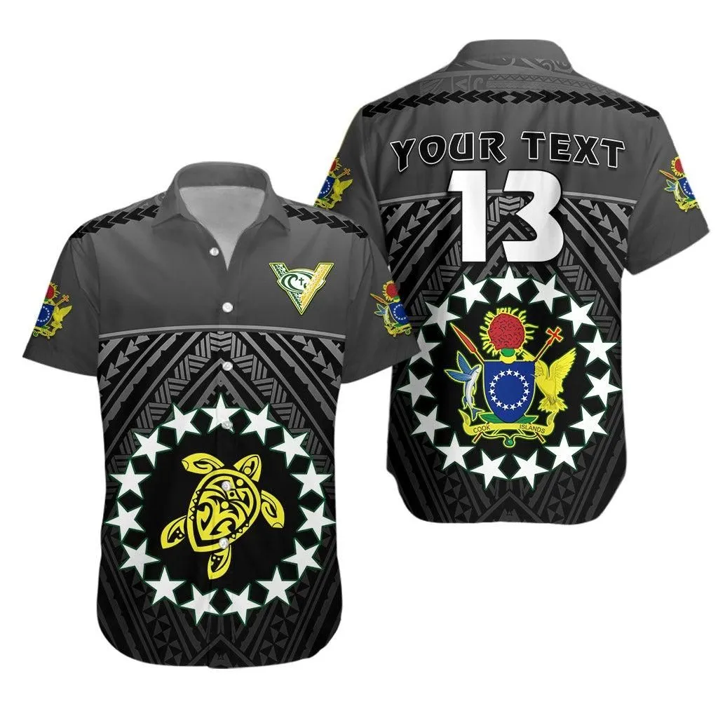(Custom Personalised) The Kukis Hawaiian Shirt Cook Islands Rugby Black   Custom Text And Number Lt13_1