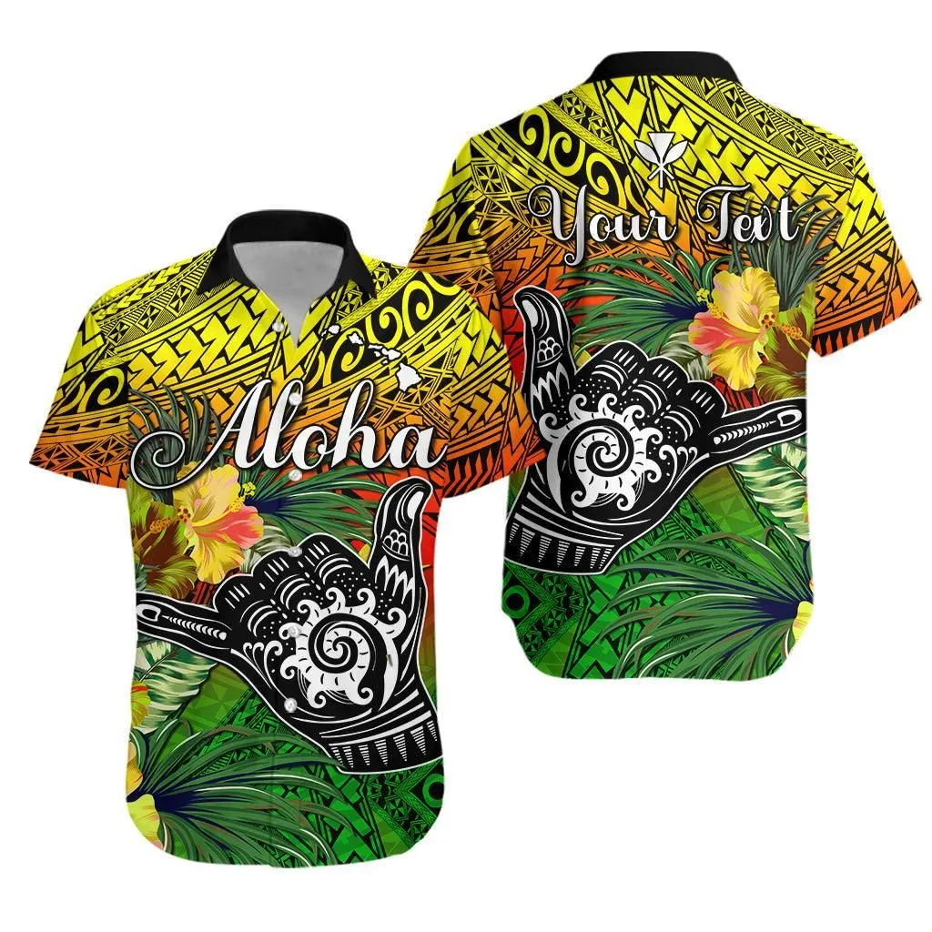 (Custom Personalised) The Shaka Hawaii Hawaiian Shirt Tropical Flowers Reggae Version Lt13_0