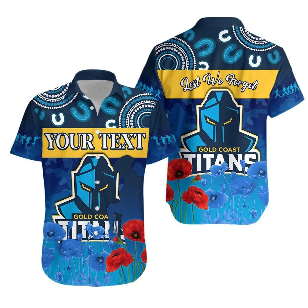 (Custom Personalised) Titans Anzac 2022 Hawaiian Shirt Gold Coast Aboriginal Lest We Forget Lt13_0