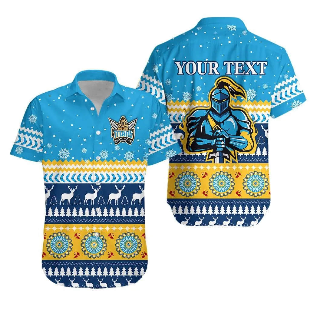 (Custom Personalised) Titans Hawaiian Shirt Christmas Gold Coast Lt13_0