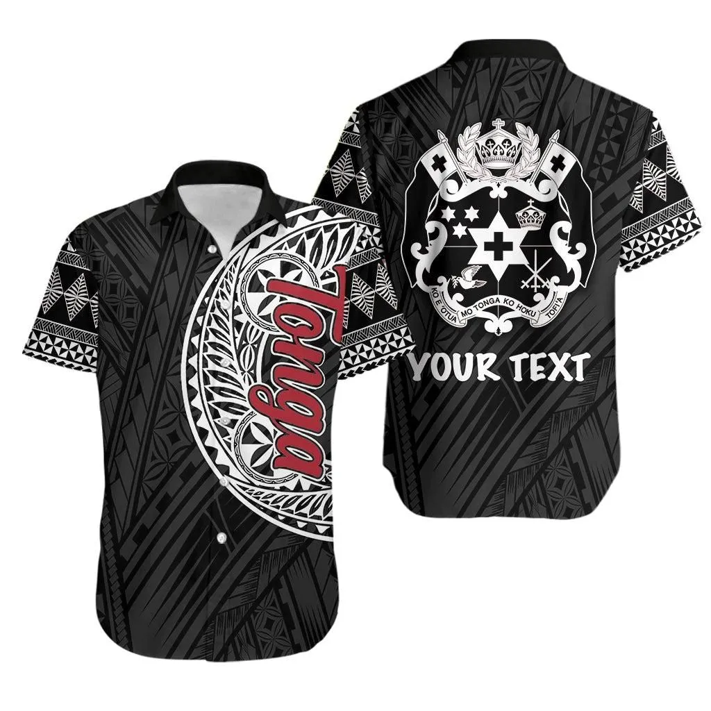 (Custom Personalised) Tonga Hawaiian Shirt Ngatu Black Style Lt6_1