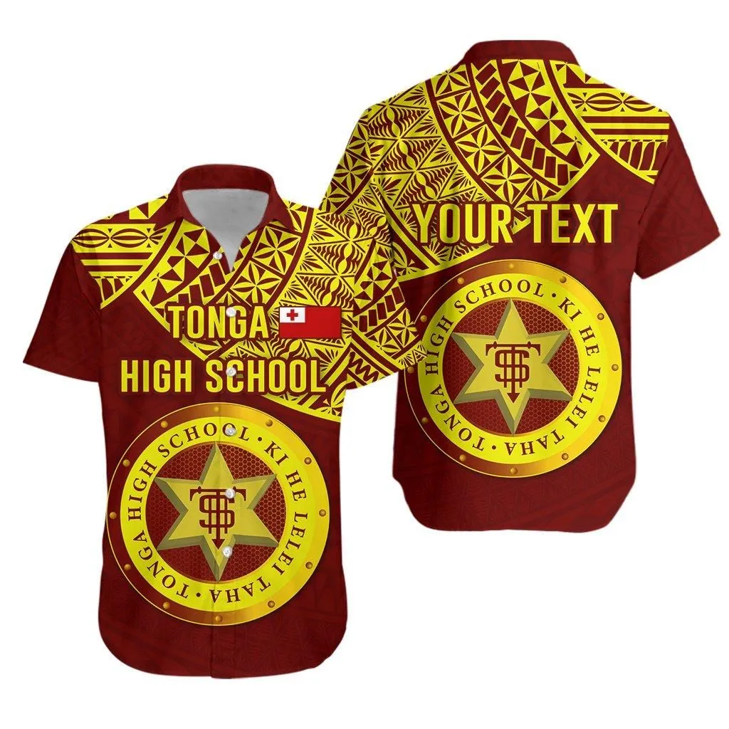 (Custom Personalised) Tonga High School Hawaiian Shirt Maroon And Gold Lt4_0