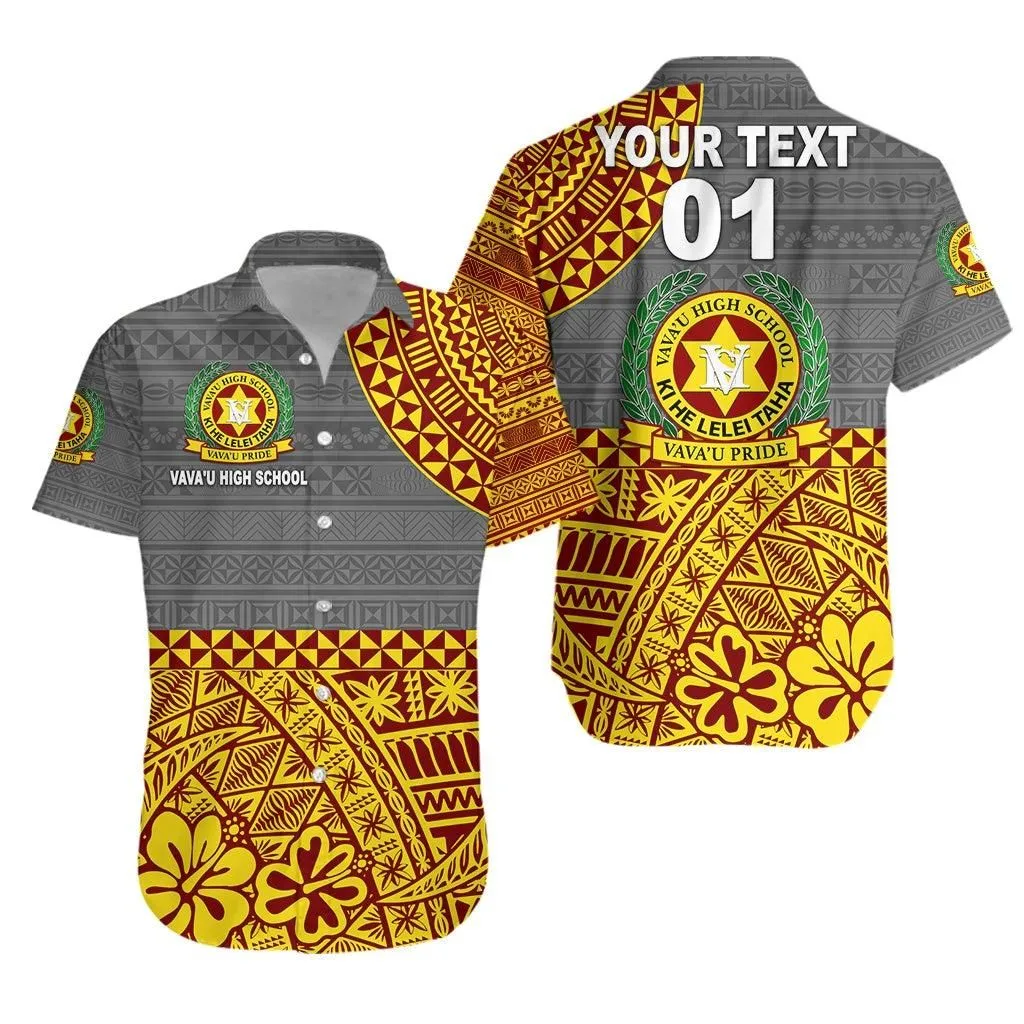 (Custom Personalised) Tonga Vavau High School Hawaiian Shirt Kupesi Vibes   Grey Lt8_1