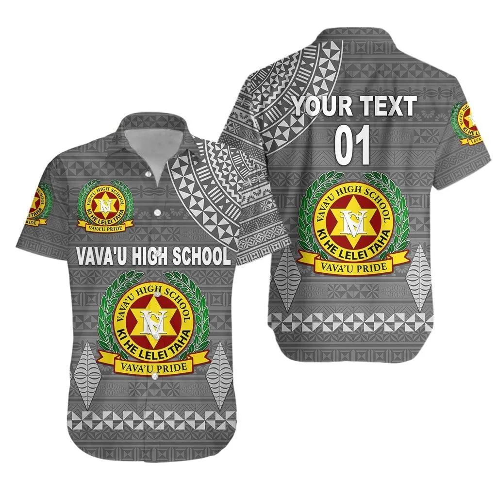(Custom Personalised) Tonga Vavau High School Hawaiian Shirt Simple Style   Full Grey Lt8_1