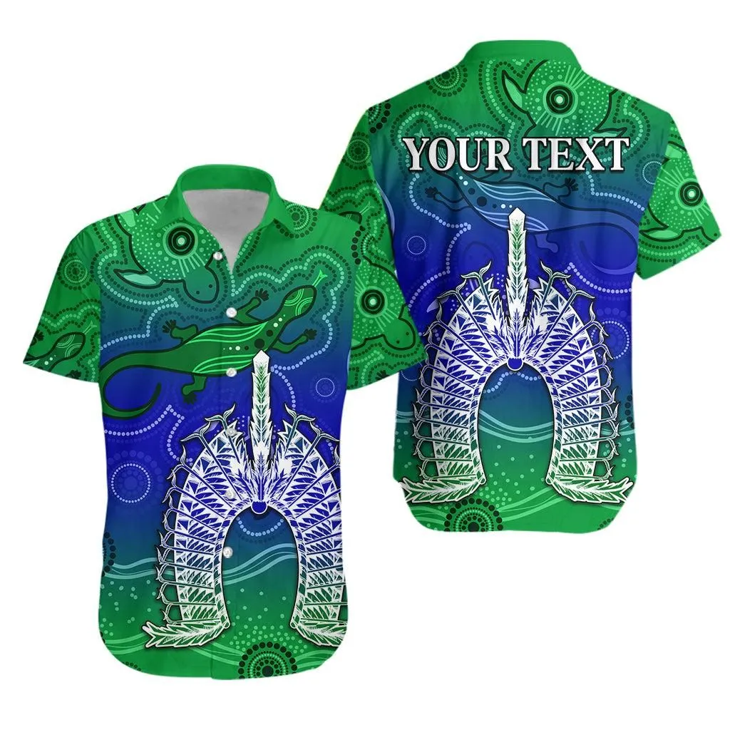 (Custom Personalised) Torres Strait Islands Hawaiian Shirt Aboriginal Art Lizard Symbol Peace Lt13_0