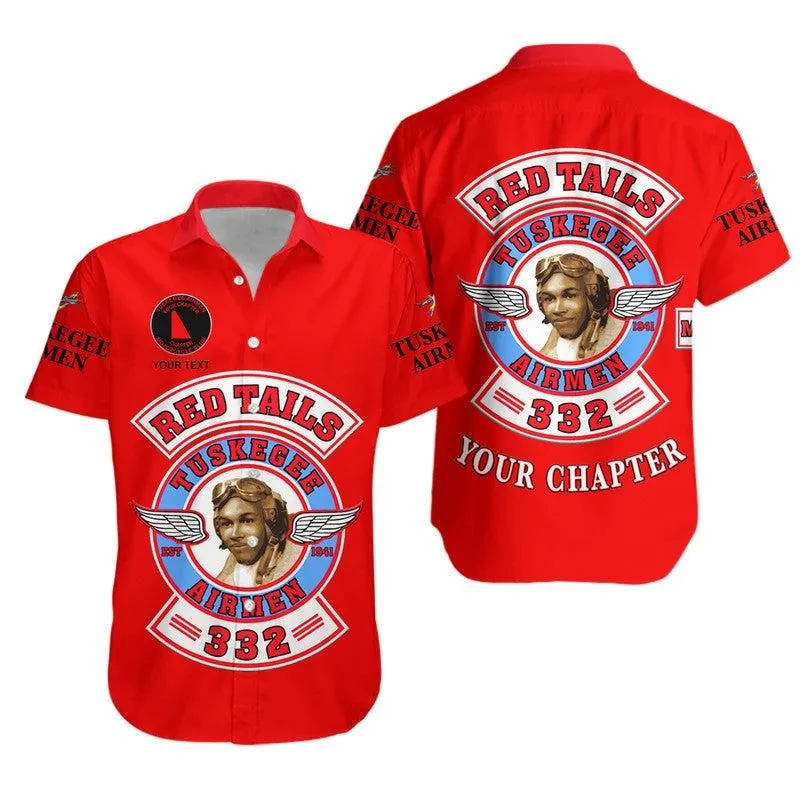 (Custom Personalised) Tuskegee Airmen Motorcycle Club Hawaiian Shirt Tamc Red Tails Original Style   Red Lt8_0