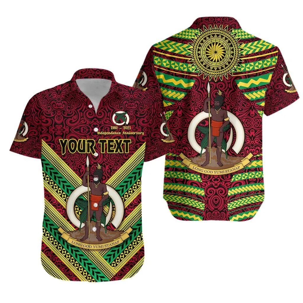 (Custom Personalised) Vanuatu Special Independence Anniversary Hawaiian Shirt Creative Style   Red Lt8_1