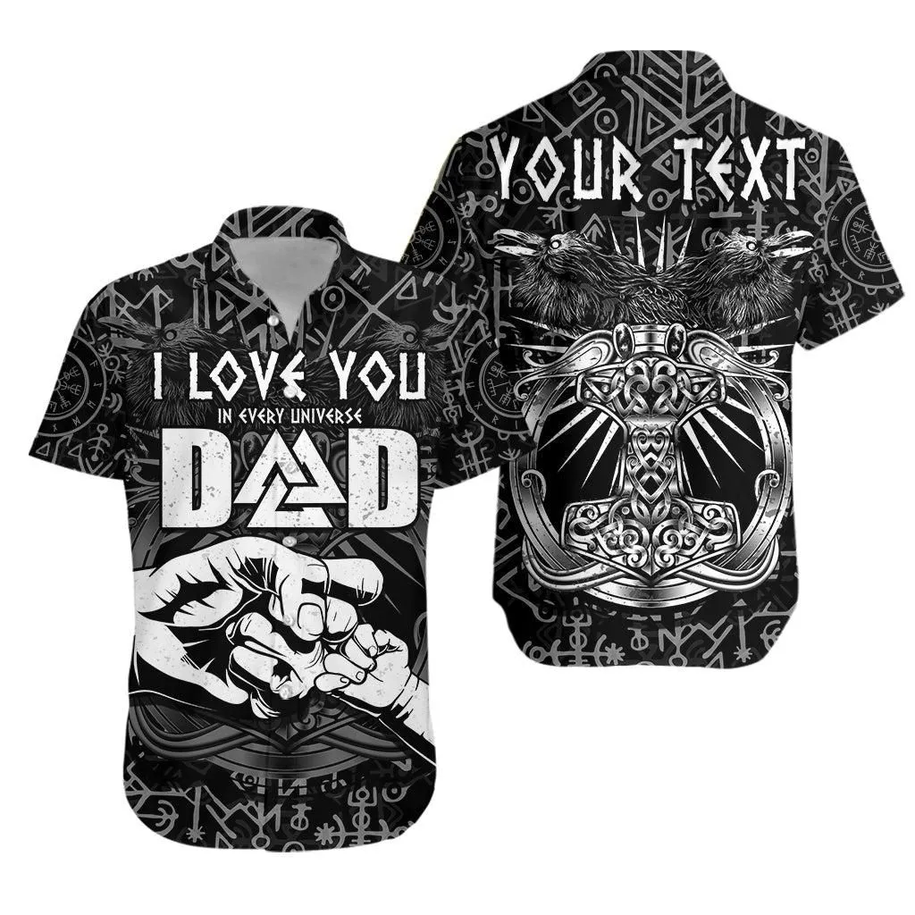 (Custom Personalised) Viking Dad Hawaiian Shirt Happy Fathers Day Style Runes And Mjolnir Lt13_0