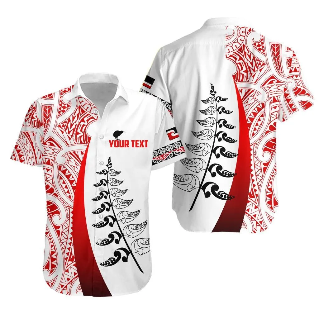 (Custom Personalised) Waitangi Day Hawaiian Shirt Maori Mix Fern Style White Lt13_0