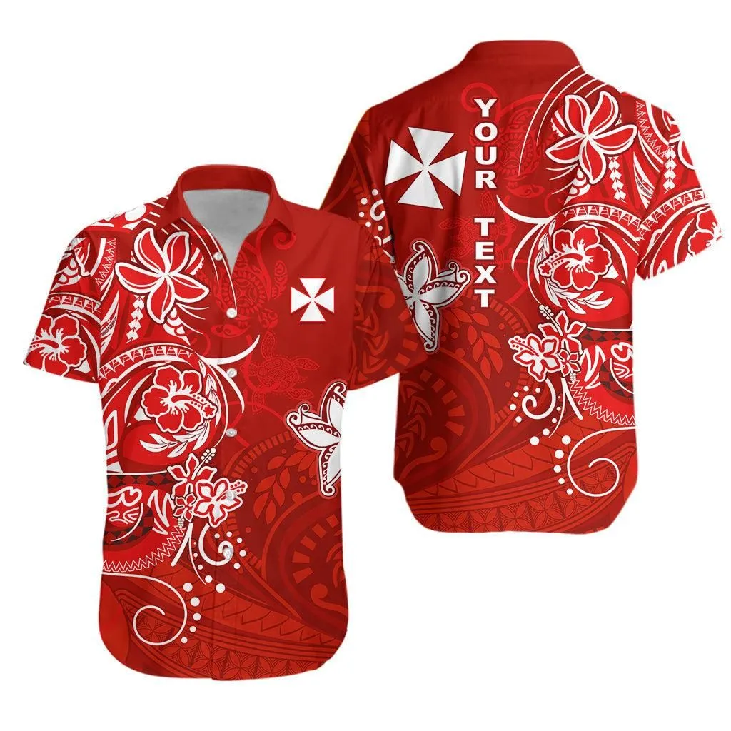 Custom Personalised Wallis Et Futuna Hawaiian Shirt Polynesia Red Sea Turtle And Flowers Lt13_0