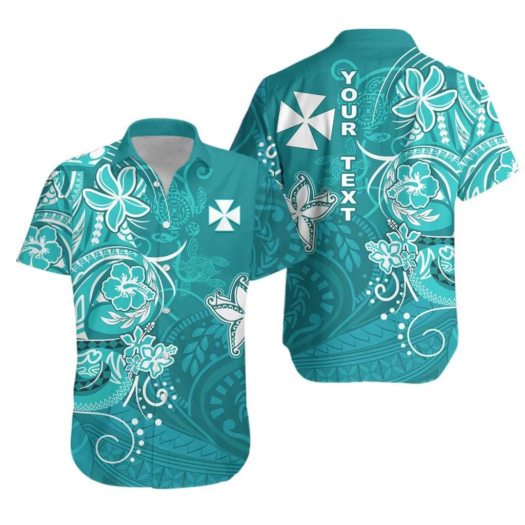 (Custom Personalised) Wallis Et Futuna Hawaiian Shirt Polynesia Turquoise Sea Turtle And Flowers Lt13_0