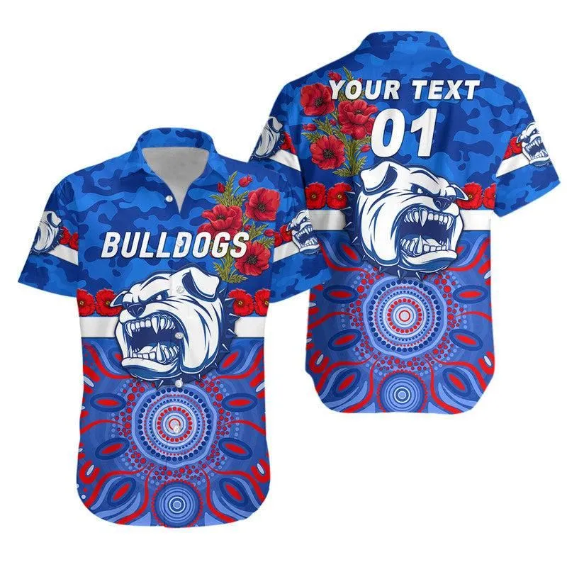 (Custom Personalised) Western Bulldogs Anzac Hawaiian Shirt Indigenous Vibes Lt8_1