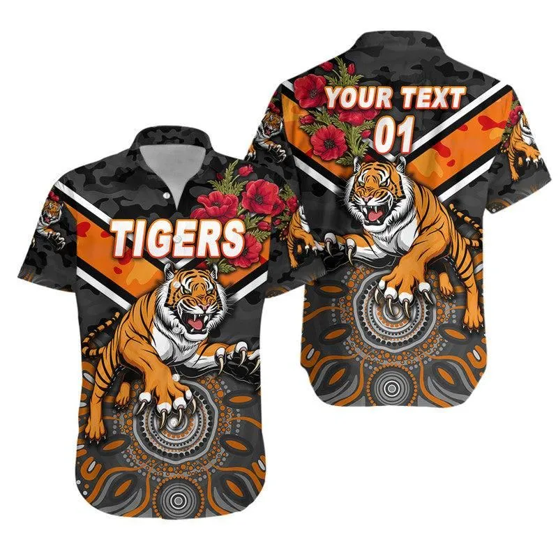 (Custom Personalised) Wests Tigers Anzac 2022 Hawaiian Shirt Indigenous Vibes Lt8_1