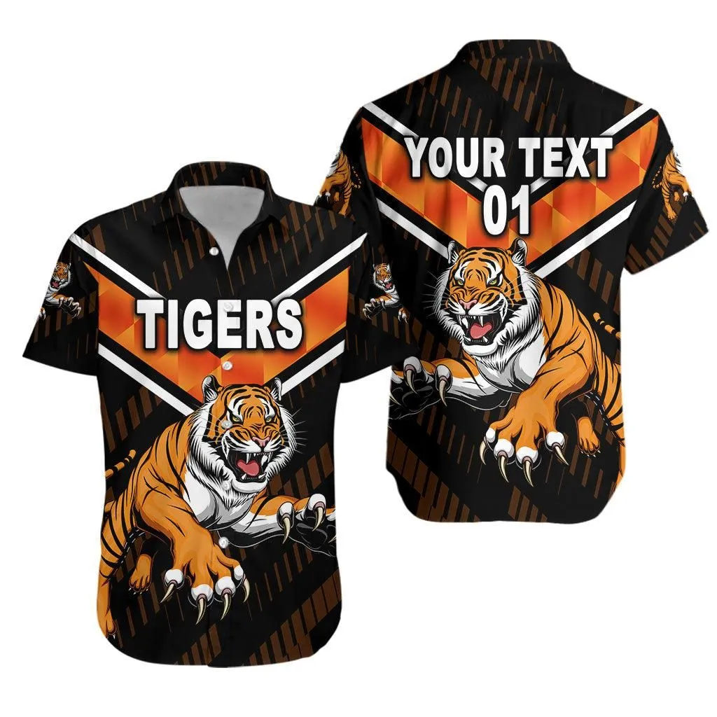 (Custom Personalised) Wests Tigers Hawaiian Shirt 2021 Simple, Custom Text And Number Lt8_1