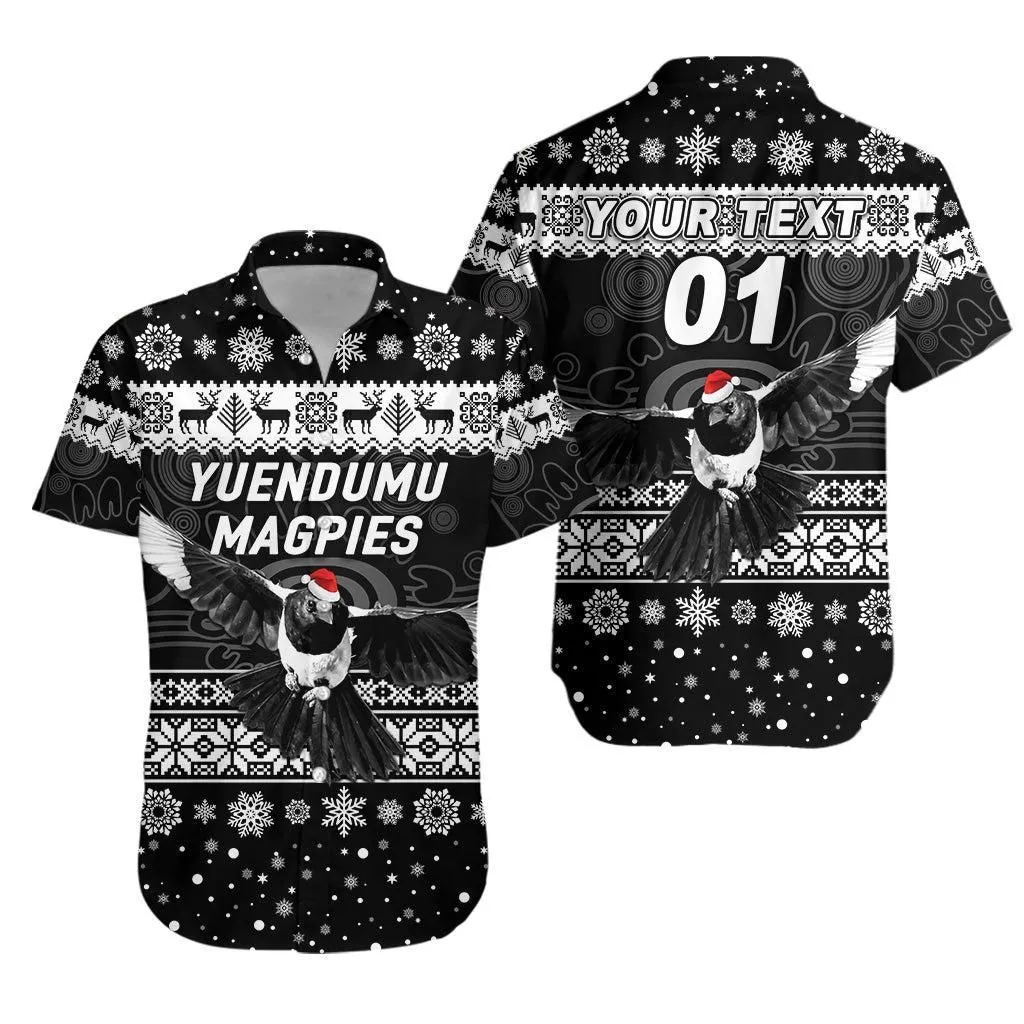 (Custom Personalised) Yuendumu Magpies Football Club Hawaiian Shirt Christmas Simple Style   Black Lt8_1