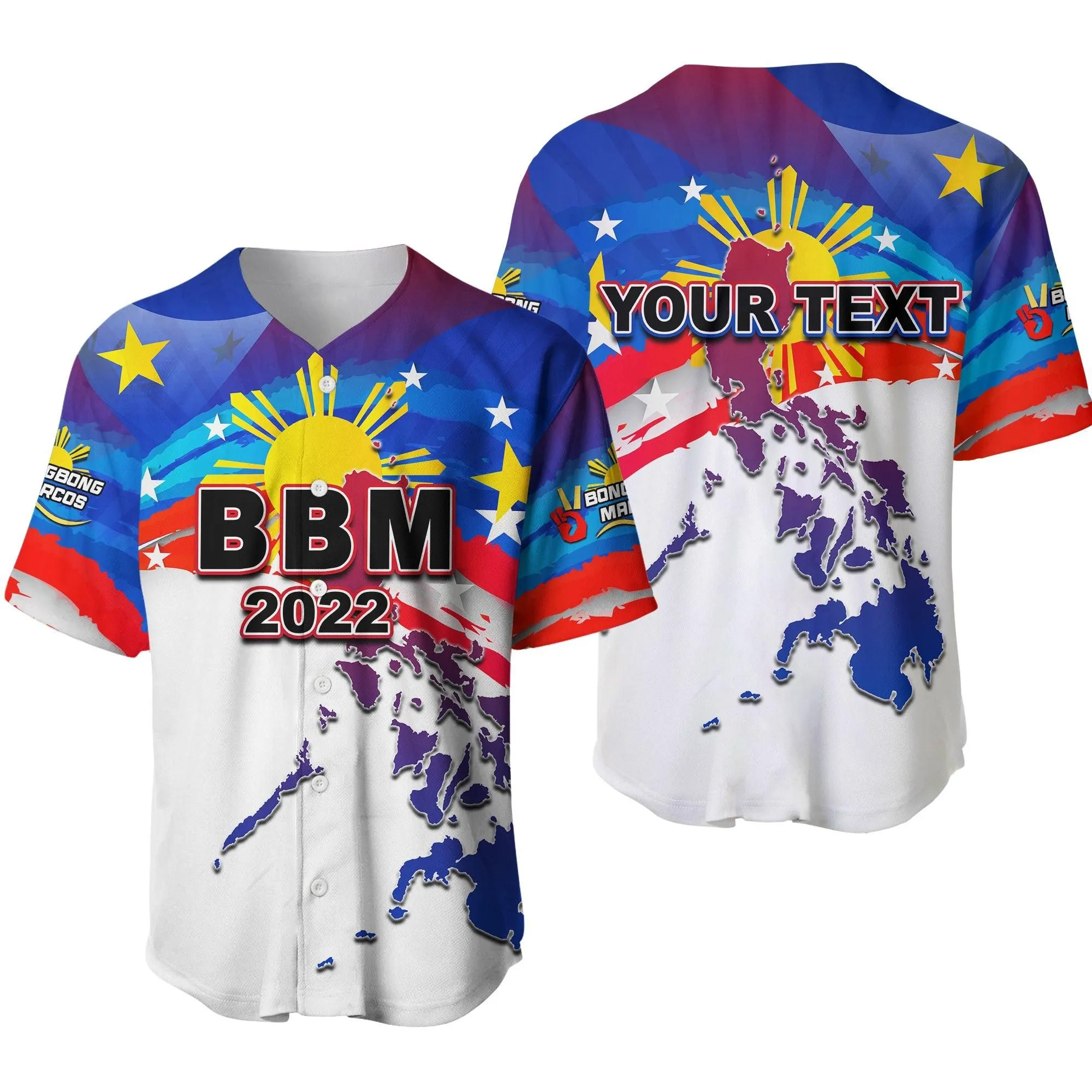 (Custom Personalised)Philippines Baseball Shirt Bbm 2022 Lt6_2