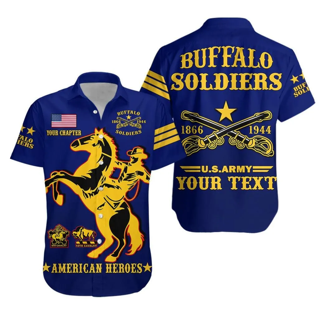 (Custom Text And Chapter) Buffalo Soldiers Hawaiian Shirt Bsmc United States Army Simple Style Lt14_0