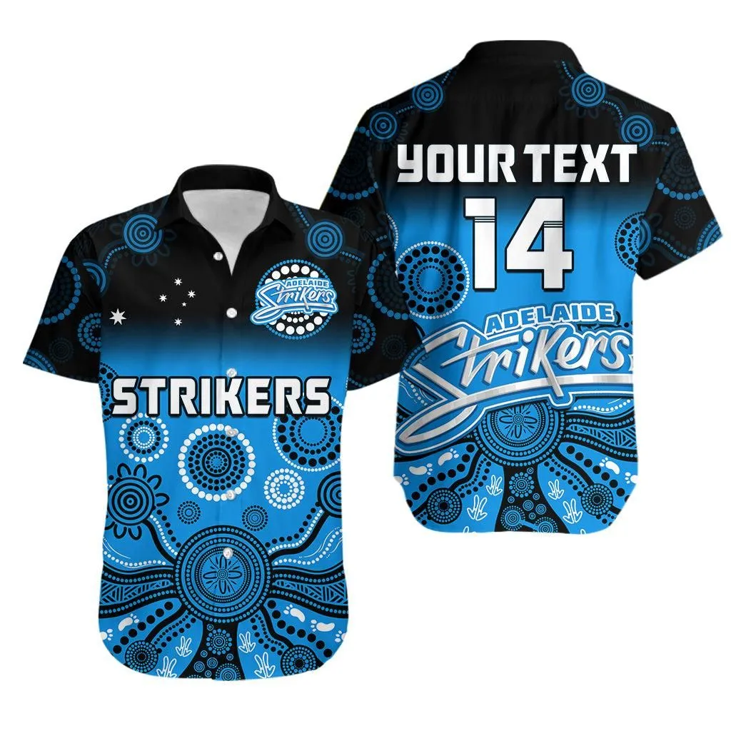 (Custom Text And Number) Adelaide Strikers Hawaiian Shirt Gradient Aboriginal Dot Painting Lt14_0