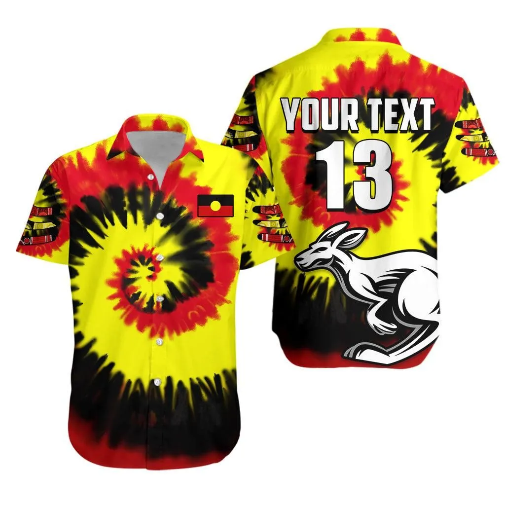 (Custom Text And Number) Australia Aboriginal Hawaiian Shirt Colorful Tie Dye Lt13_0