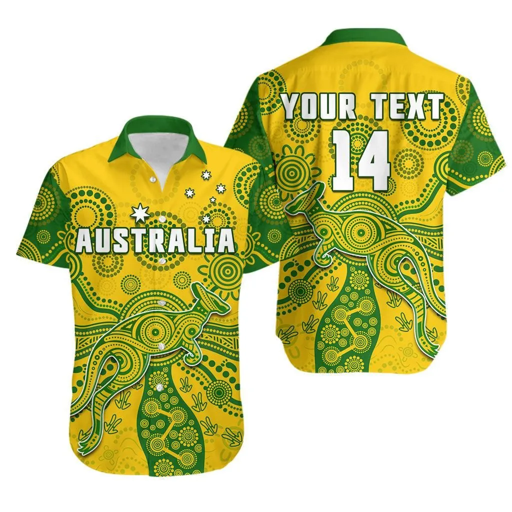 (Custom Text And Number) Australia Hawaiian Shirt National Colours Proud Aussie Special Indigenous Lt14_0