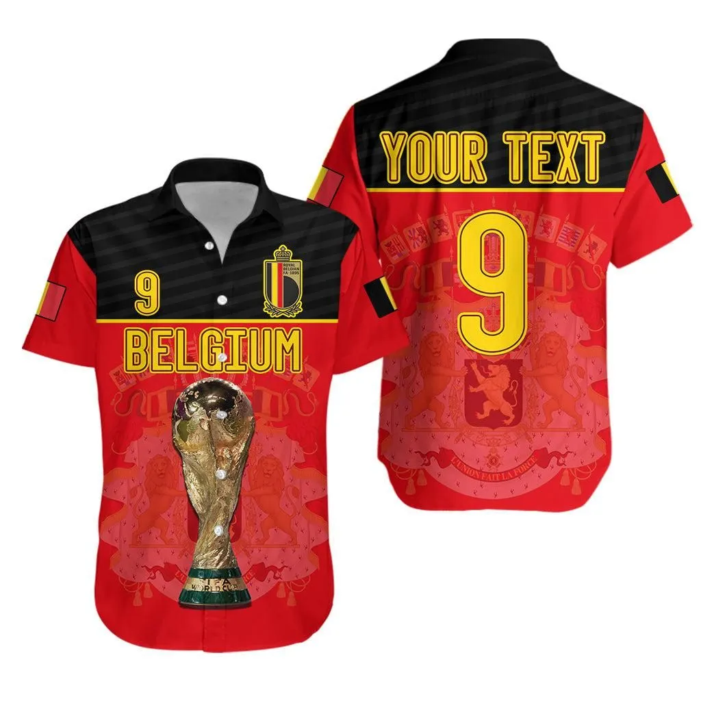 (Custom Text And Number) Belgium Football 2022 Hawaiian Shirt De Rode Duivels Sporty Style Lt14_0