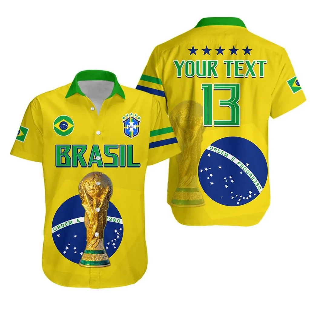 (Custom Text And Number) Brazil Football Hawaiian Shirt Go Champions Selecao Campeao Lt13_0